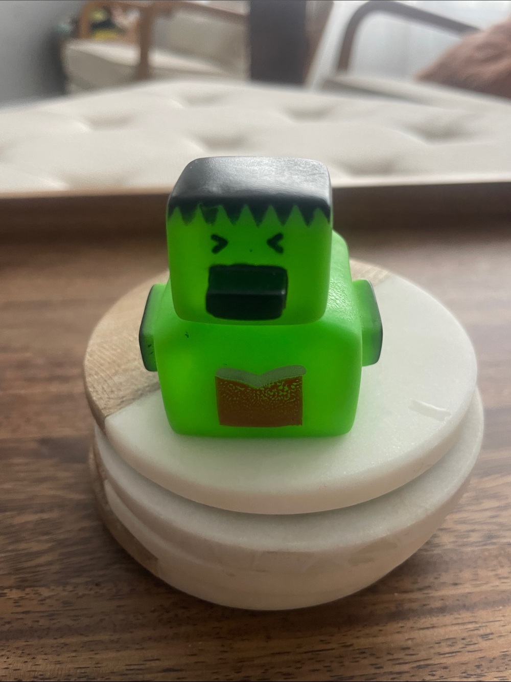 Green Frankenstein, rubber, ducky - Mini Monster Collectible